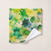 Aquarelle verte (Gant de toilette)