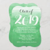 Aquarelle verte 2019 Graduation Party Invitation (Devant / Derrière)