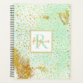 Aquarelle verte à la menthe et monogramme de confe (Devant)