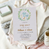 Aquarelle verte Baby shower Invitation