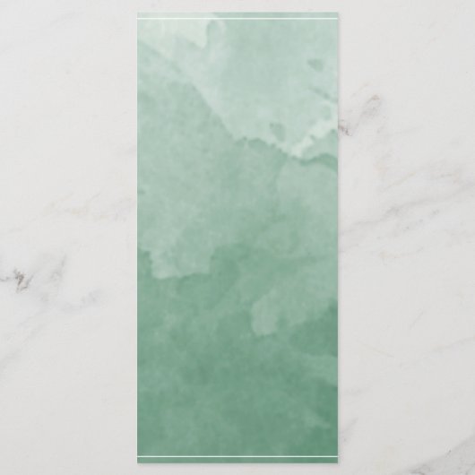 Aquarelle verte chic, menu Mariage Monogram (Dos)