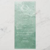 Aquarelle verte chic, menu Mariage Monogram (Devant)