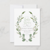 Aquarelle verte de couronne | INVITATION BABY SHOW (Devant)