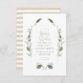 Aquarelle verte de couronne | INVITATION BABY SHOW (Devant / Derrière)