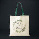 aquarelle verte domestique d'honneur sac fourre-to<br><div class="desc">calligraphie simple script aquarelle verdure domestique d'honneur sac fourre-tout mariage</div>