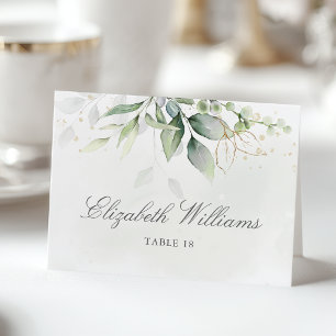 Aquarelle verte Élégante carte de lieu de mariage