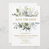 Aquarelle verte Enregistrer La Date Invitation (Devant / Derrière)