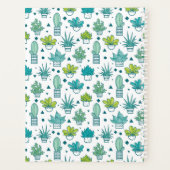 Aquarelle verte et bleue Motif Succulent (Dos)