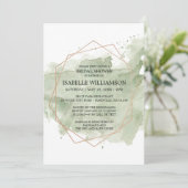 Aquarelle verte et médaille d'or Invitations de do (Debout devant)