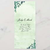 Aquarelle verte Eucalyptus Feuille Menu Mariage (Dos)