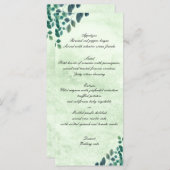 Aquarelle verte Eucalyptus Feuille Menu Mariage (Devant / Derrière)