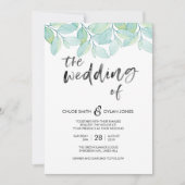 Aquarelle verte Faire-part de mariage d'été (Devant)