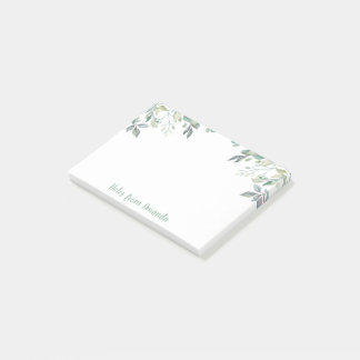 Aquarelle verte Feuille Eucalyptus Notes post-it