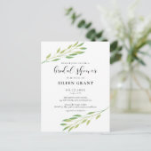 Aquarelle verte feuille nuptiale invitation (Debout devant)