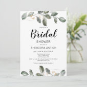 Aquarelle verte Invitation de douche nuptiale (Debout devant)