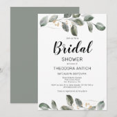 Aquarelle verte Invitation de douche nuptiale (Devant / Derrière)