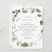 Aquarelle verte | Invitation de douche nuptiale (Devant)