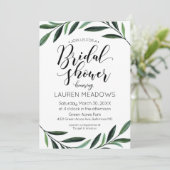 Aquarelle verte Invitation de douche nuptiale (Debout devant)