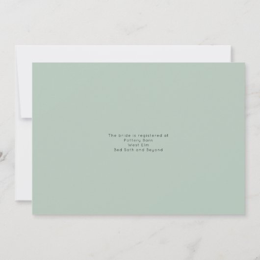 Aquarelle verte Invitation de douche nuptiale (Dos)