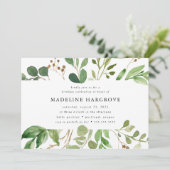 Aquarelle verte | Invitation de fête d'anniversair (Debout devant)