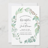 Aquarelle verte invitation de la partie d'engageme (Devant)