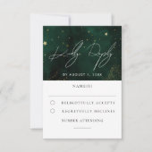 Aquarelle verte Magique Mariage or RSVP (Devant)