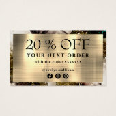 Aquarelle verte merci carte de réduction (Dos)