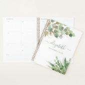 Aquarelle verte Personnalisée Monogramme (Devant avec enveloppe)