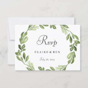 Aquarelle verte Printemps Invitation de mariage RS