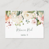 Aquarelle verte, rose roses carte de place (Dos)