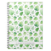 Aquarelle verte tropicale Feuilles Nom Carnet (Devant)