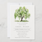Aquarelle verte Willow Tree Couples Invitation de (Devant)