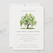 Aquarelle verte Willow Tree Couples Invitation de (Devant)