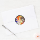 Aquarelle vibrante des Stickers Rond Fille (Enveloppe)