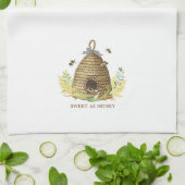 Aquarelle vintage Bee Hive Serviettes de cuisine (Plié)