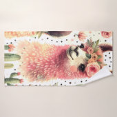 Aquarelle vintage Cute Llama (Serviette de bain)