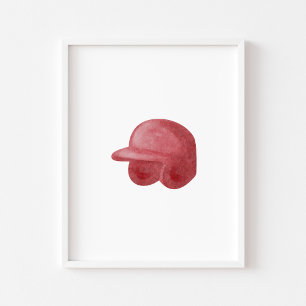 Aquarelle vintage de baseball poster casquette