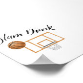 aquarelle vintage de basket-ball slam dunk poster (Coin)