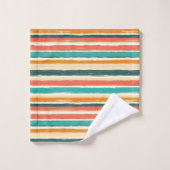 Aquarelle vintage de Bohême rayée (3) (Gant de toilette)
