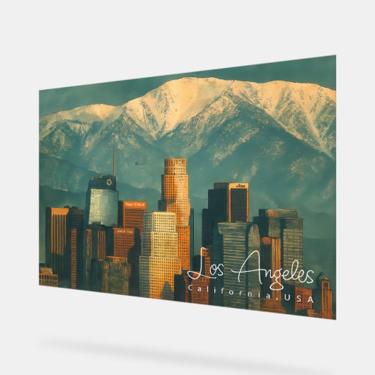 Aquarelle vintage de Los Angeles | Californie rétr (Angle)