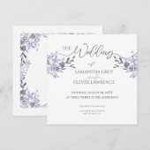 Aquarelle vintage Faire-part de mariage floral (Devant / Derrière)