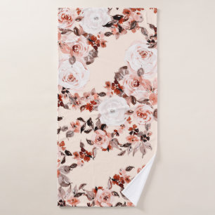 Aquarelle vintage floral transparent motif, brun 