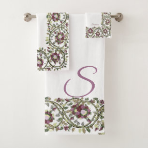 Aquarelle vintage florale Stylé rose mauve