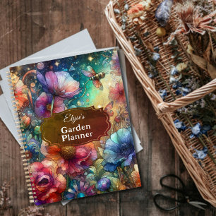 Aquarelle vintage Jardin aux fleurs colorées