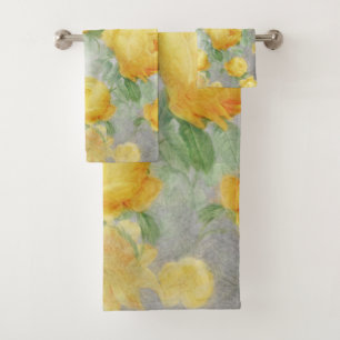 Aquarelle Vintage jaune et gris