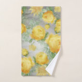 Aquarelle Vintage jaune et gris (Serviette à main)