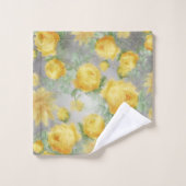 Aquarelle Vintage jaune et gris (Gant de toilette)