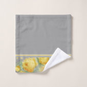 Aquarelle vintage jaune et gris (Gant de toilette)