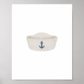 Aquarelle vintage marin poster casquette (Devant)