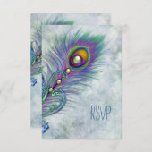 Aquarelle vintage Peacock RSVP (Devant / Derrière)